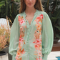 Michaela Mint Floral Blouse