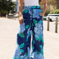 Devine Wide Leg Pants - Navy Hydrangeas