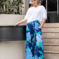 Devine Wide Leg Pants - Navy Hydrangeas