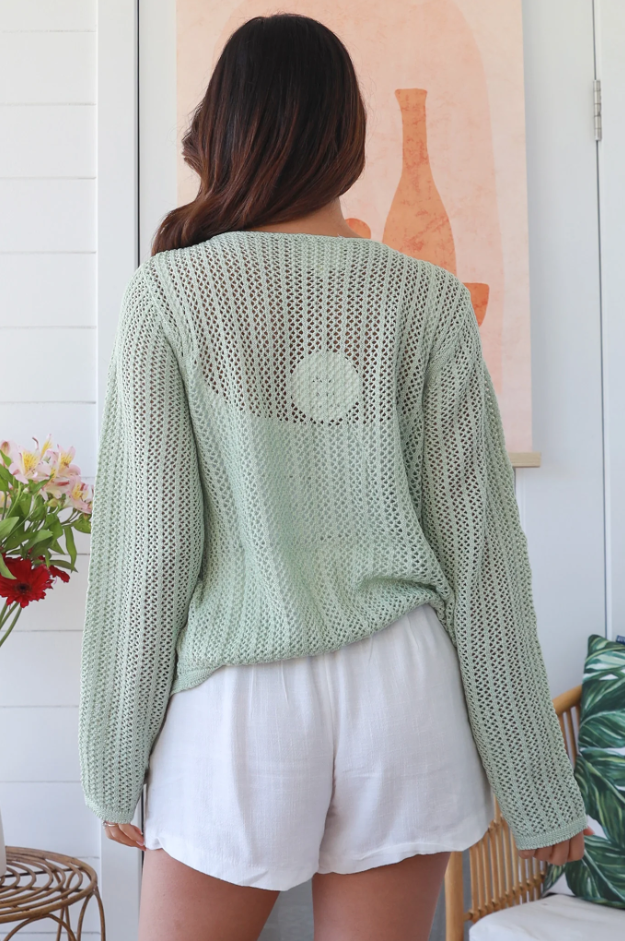 Summer Nights Cotton Cardi - Mint Green