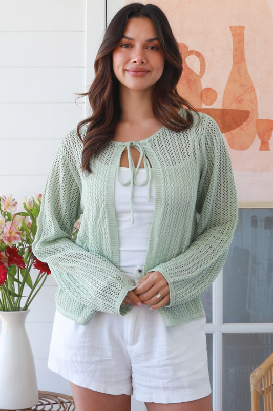 Summer Nights Cotton Cardi - Mint Green