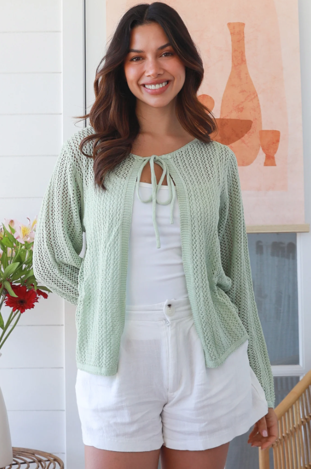 Summer Nights Cotton Cardi - Mint Green