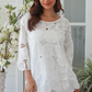 Hayley Floral Embroidered Top - White