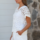 Kristine Crochet Shirt- White