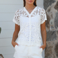 Kristine Crochet Shirt- White
