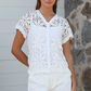 Kristine Crochet Shirt- White