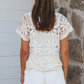 Kristine Crochet Shirt- Tan