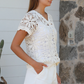 Kristine Crochet Shirt- Tan