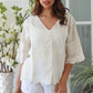 Eloise Embroidered Blouse - Cream