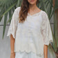 Hope Embroidered Blouse Natural