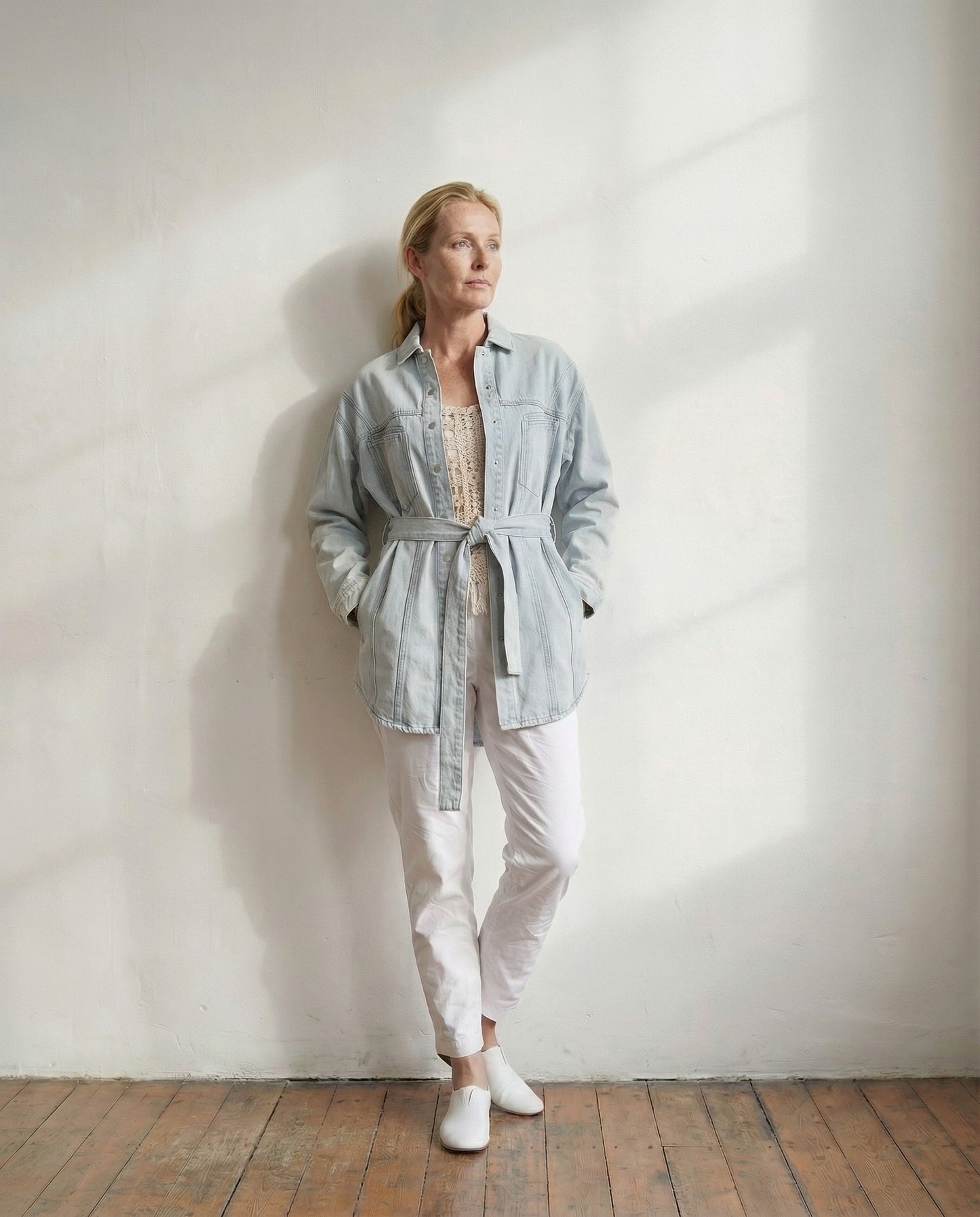 The 2026 Belted Denim Jacket - Light Acid Wash