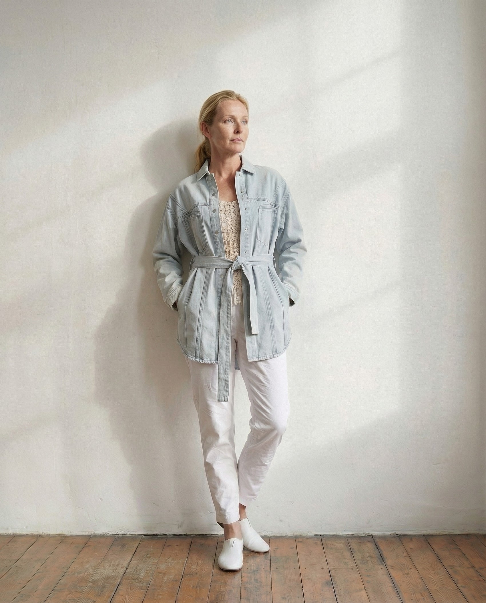 The 2026 Belted Denim Jacket - Light Acid Wash