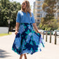Devine Maxi Skirt - Navy Hydrangeas