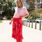 Devine Maxi Skirt - Red Hydrangeas