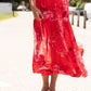Devine Maxi Skirt - Red Hydrangeas