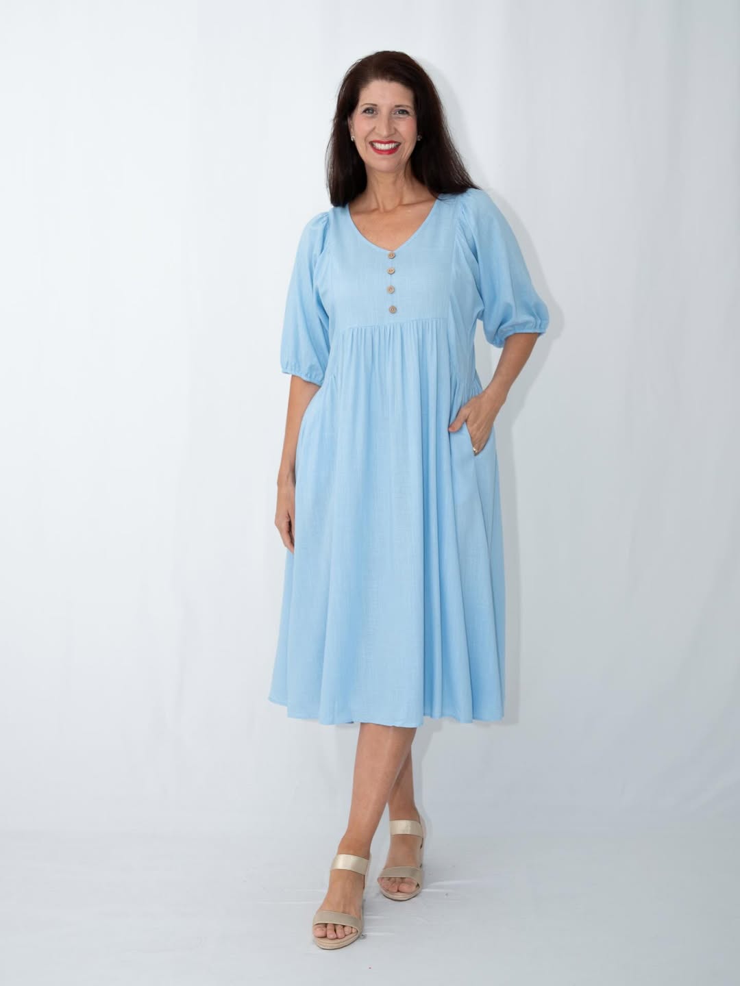 Maria Midi Dress - Blue