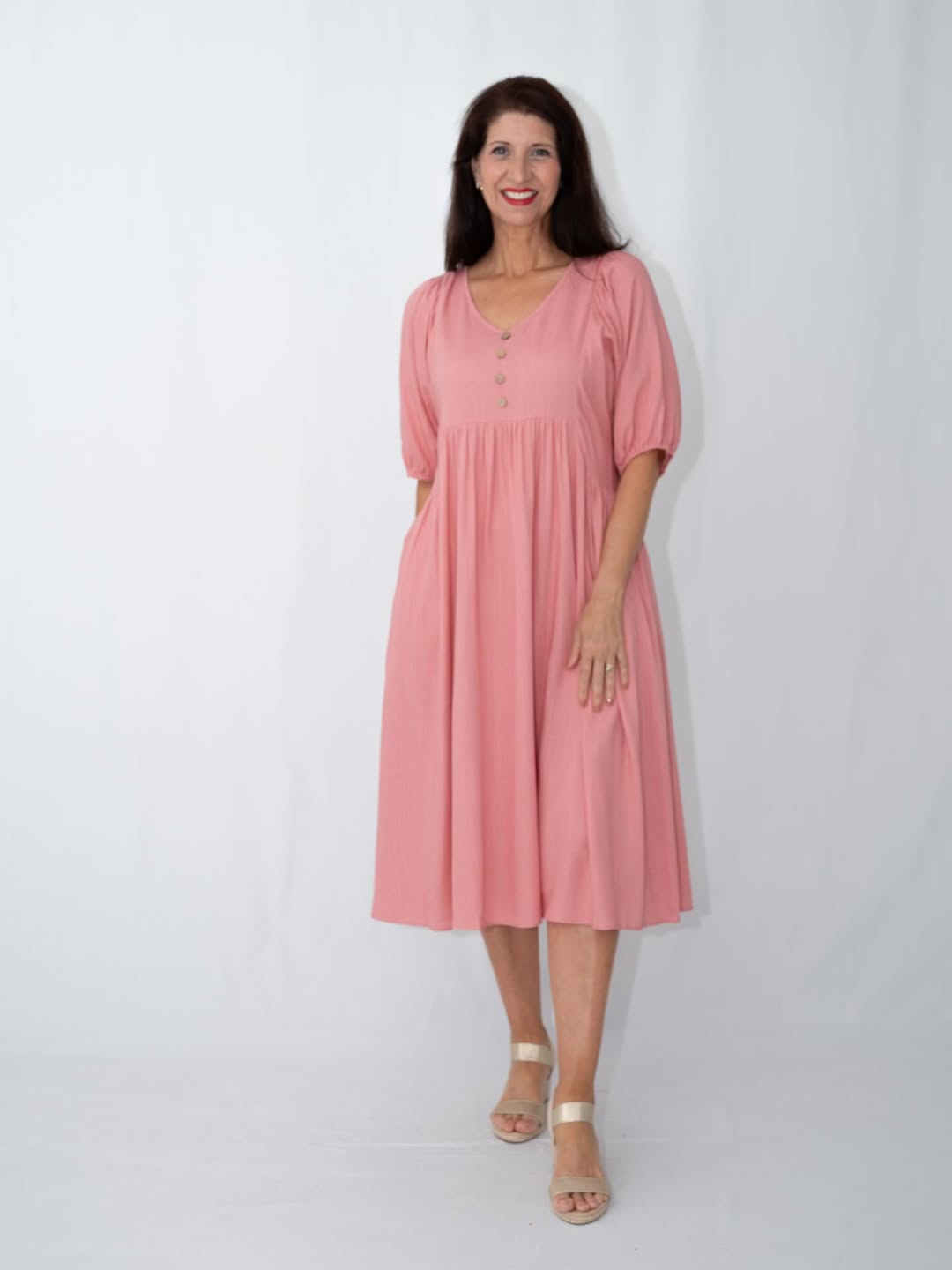 Maria Midi Dress - Pink