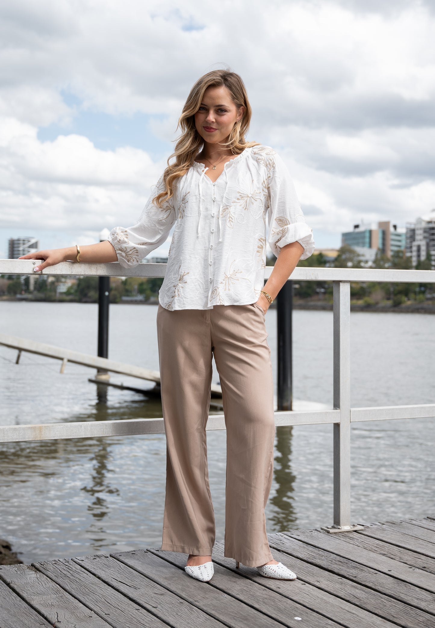 Princess Embroidered Blouse - White