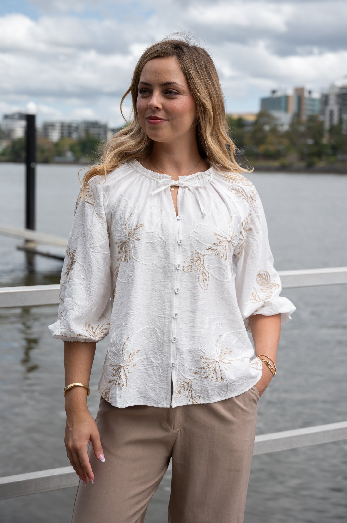 Princess Embroidered Blouse - White
