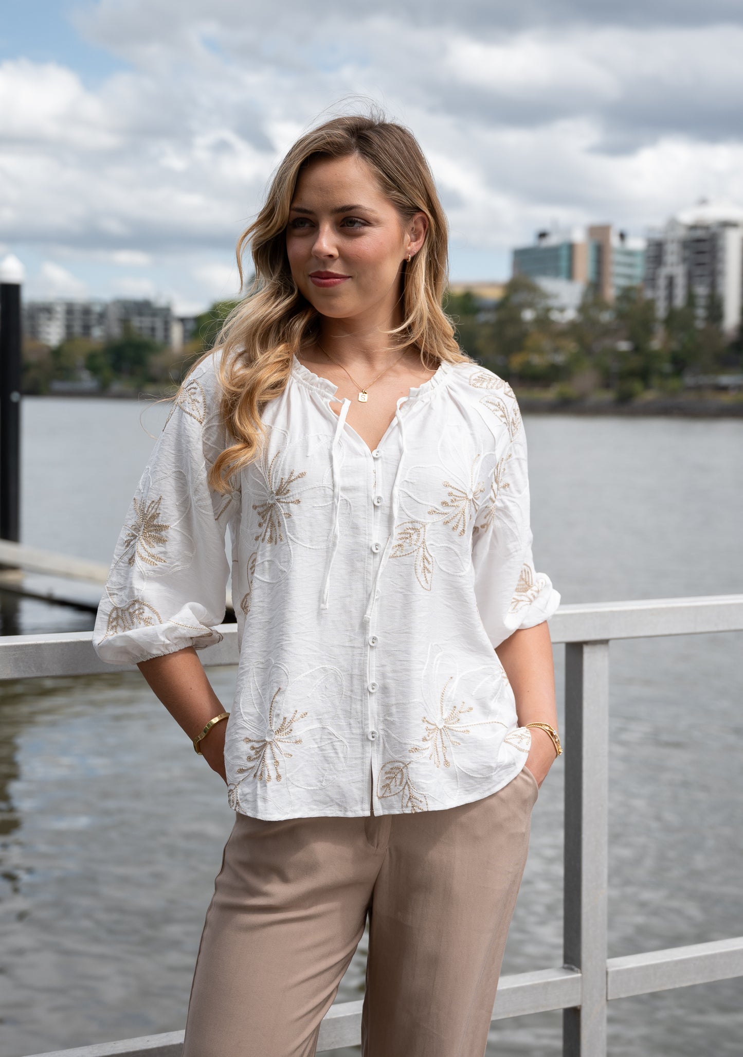 Princess Embroidered Blouse - White