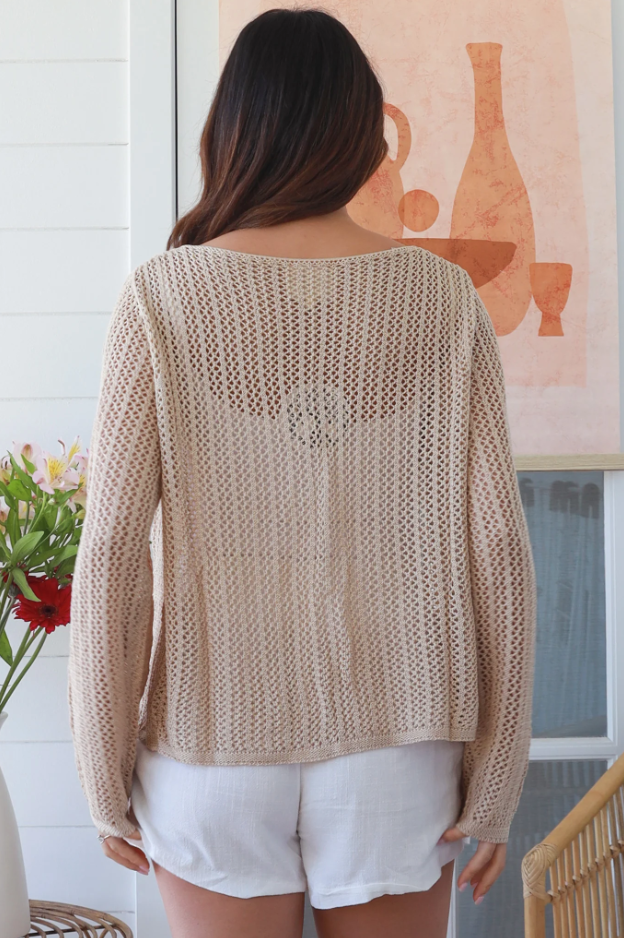 Summer Nights Cotton Cardi - Tan