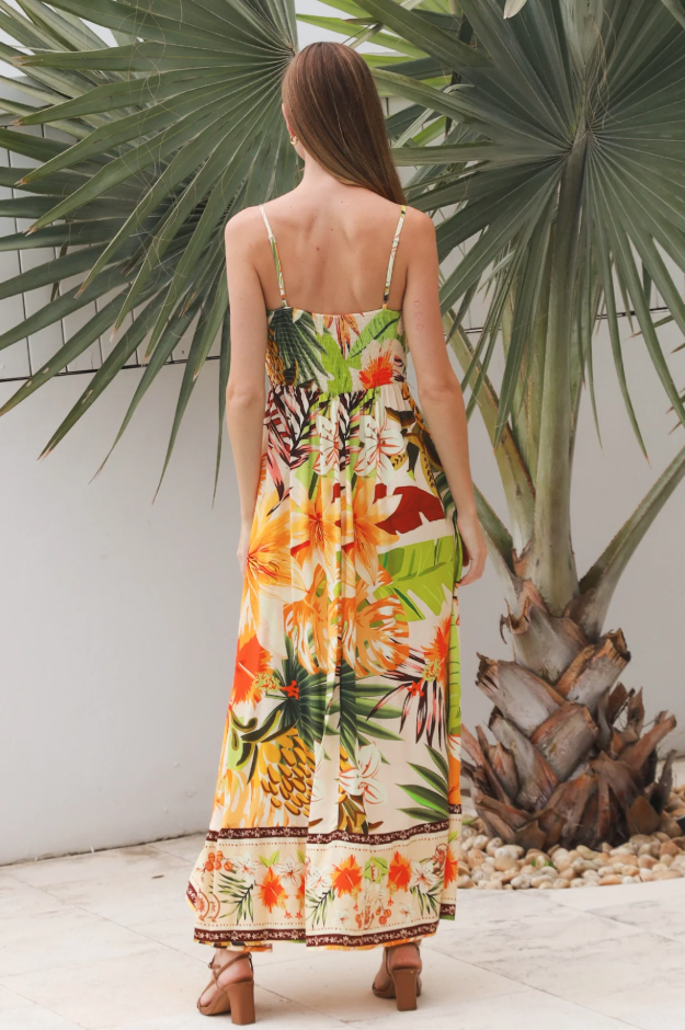 Tiara Brown Slip Maxi Dress by Dreamcatcher