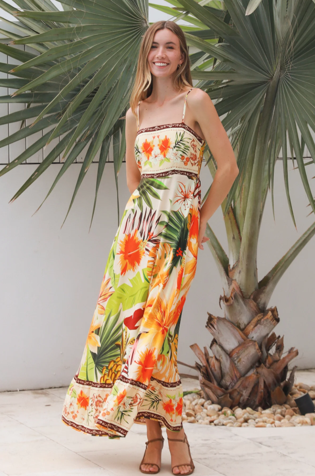 Tiara Brown Slip Maxi Dress by Dreamcatcher