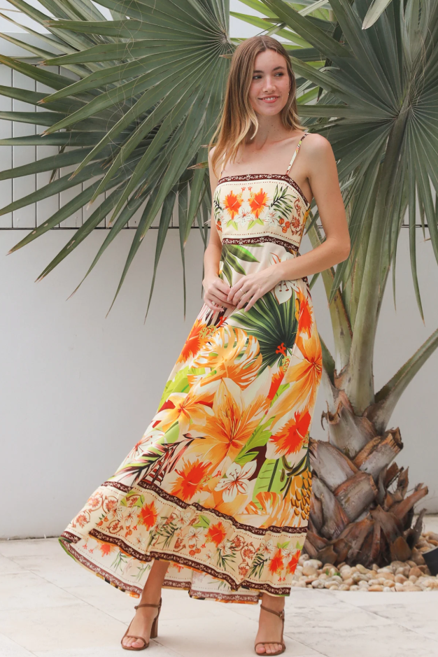 Tiara Brown Slip Maxi Dress by Dreamcatcher