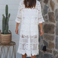 Josephine Crochet Midi Dress - White