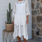Josephine Crochet Midi Dress - White
