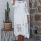 Josephine Crochet Midi Dress - White