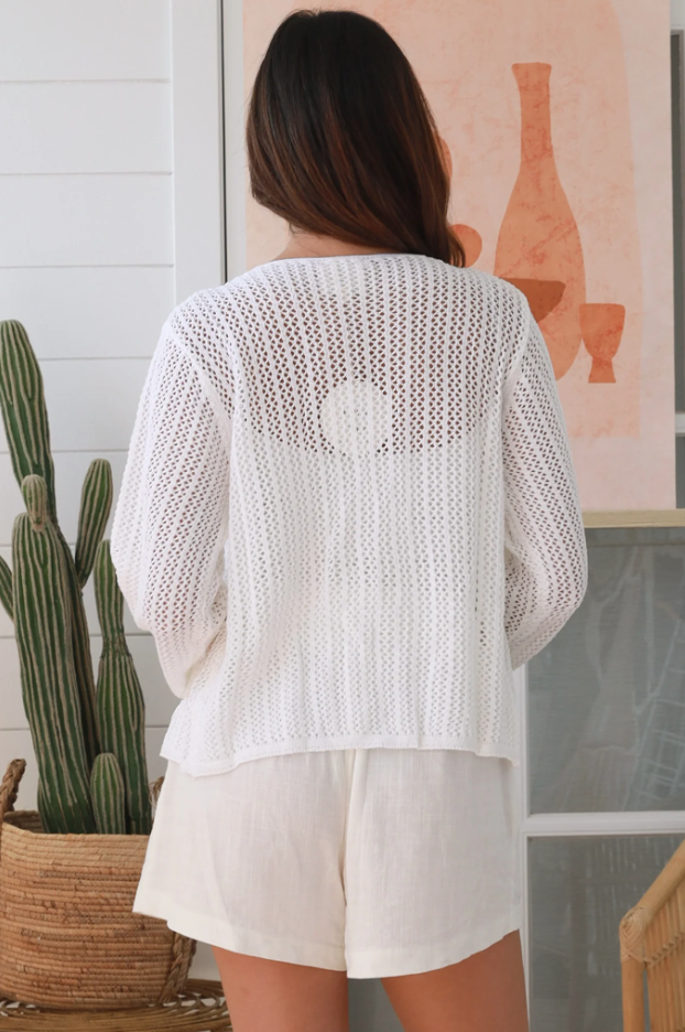 Summer Nights Cotton Cardi - White