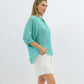 Aurora Sheer Linen Shirt - Aqua