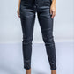 Cargo Pants Wet Look Black