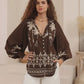 Chocolate Palm Shirt By Iris Maxi